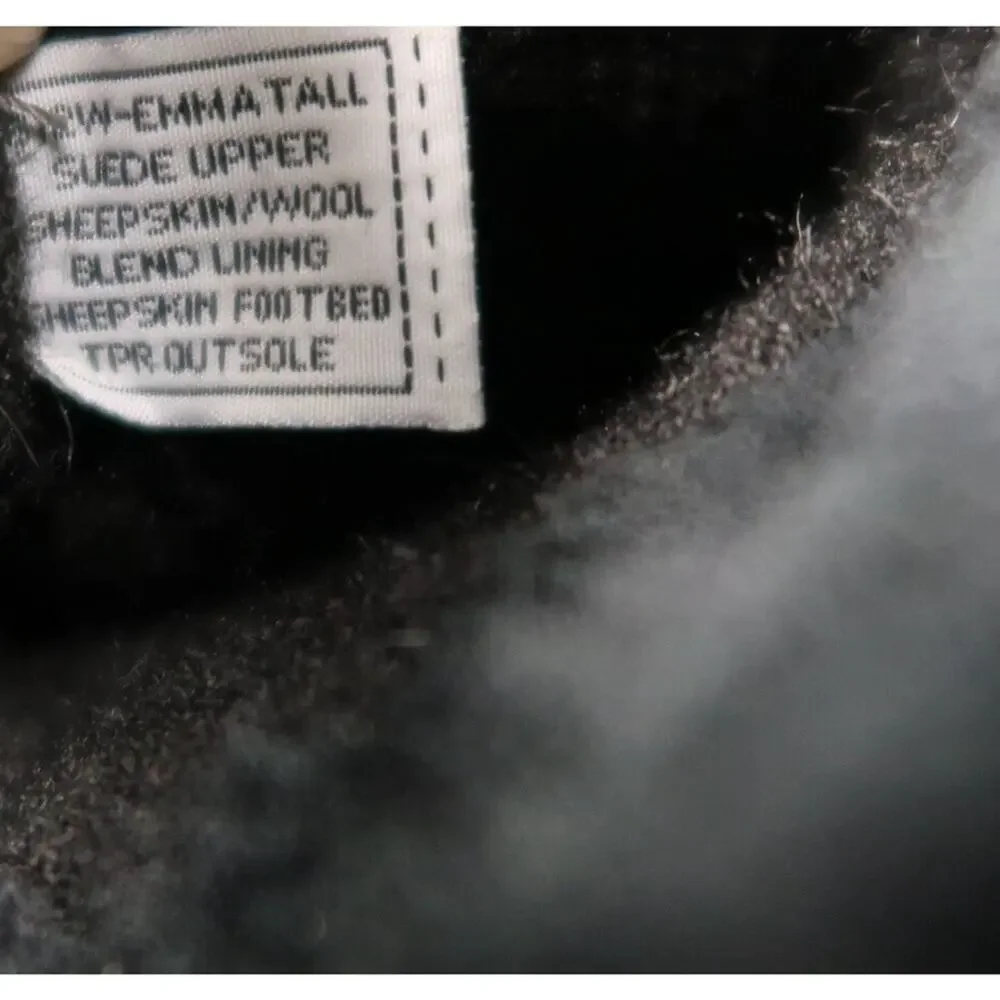 Bearpaw Shoes Women 9 Boot Winter Tall Emma Leather Sheepskin Warm Comfort Black - Picture 7 of 16